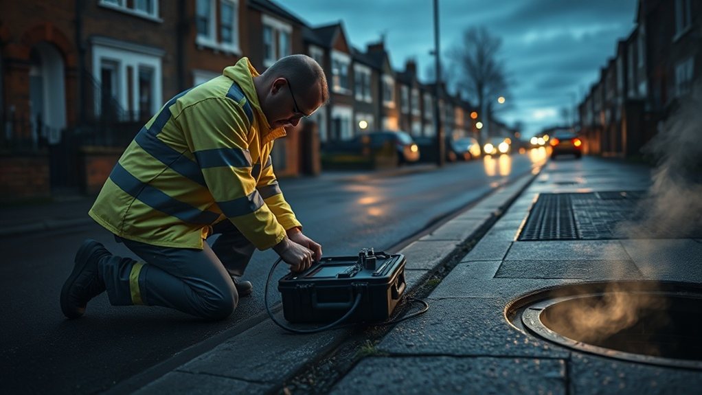 No-dig underground leak detection equipment in Leatherhead